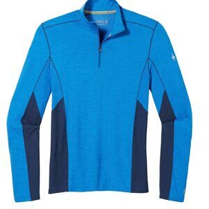 Smartwool Merino Sport 150 Long Sleeve 1/4 Zip Men's Large Blue Outdoor Gorpcore